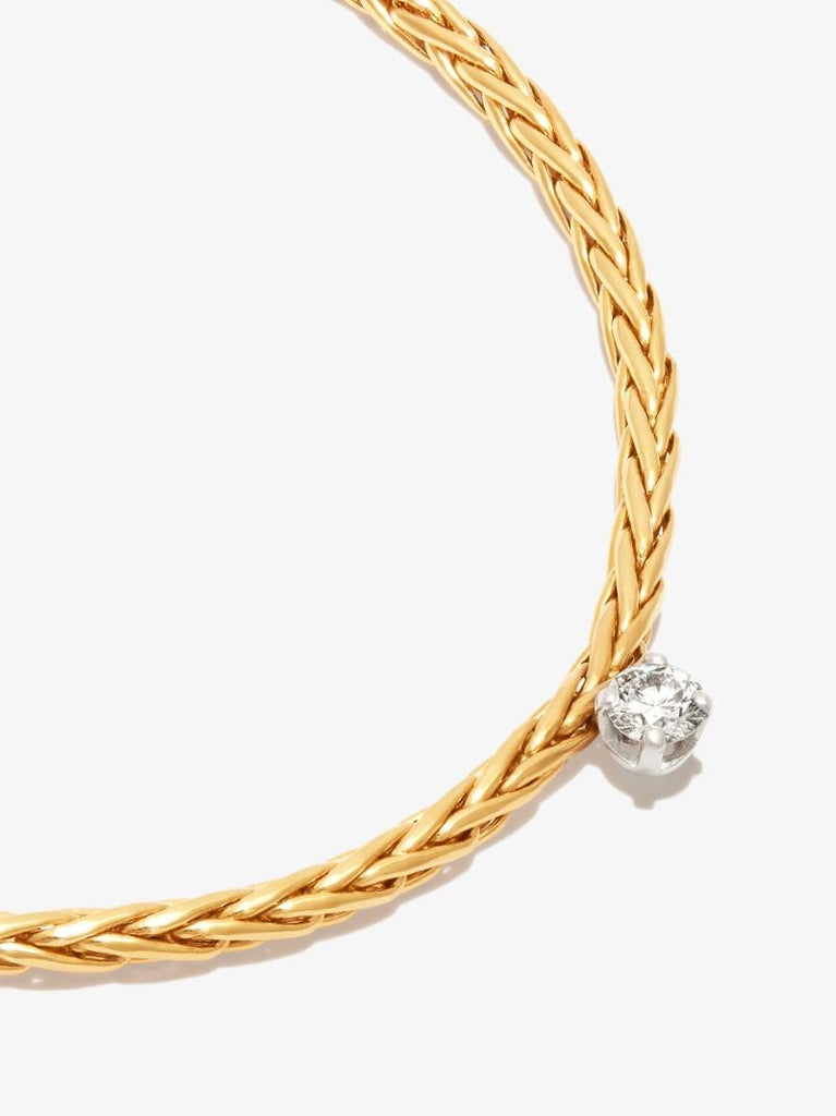 18k Yellow Gold Palmier Diamond Bracelet