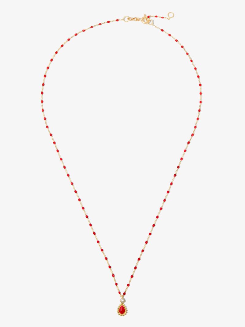 18k Yellow Gold Mini Lucky Cashmere 42 Cm Beaded Diamond Necklace