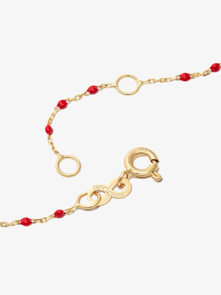 18k Yellow Gold Mini Lucky Cashmere 42 Cm Beaded Diamond Necklace