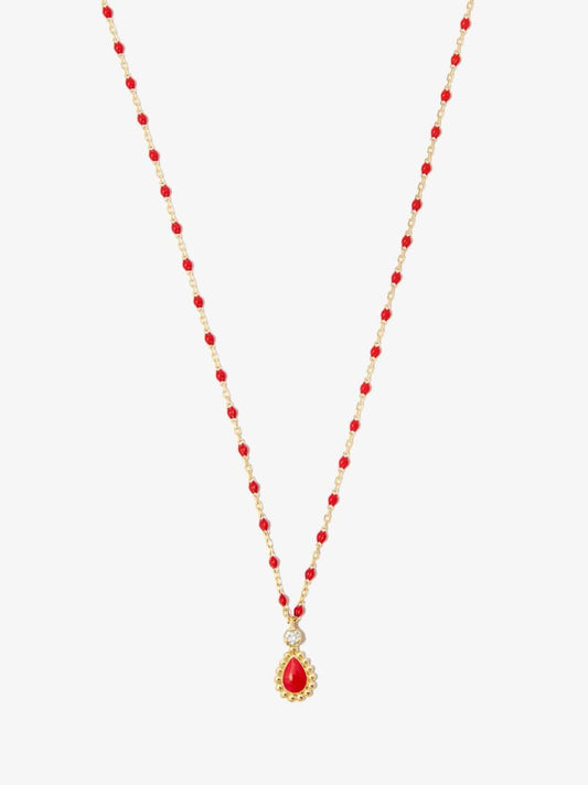 18k Yellow Gold Mini Lucky Cashmere 42 Cm Beaded Diamond Necklace