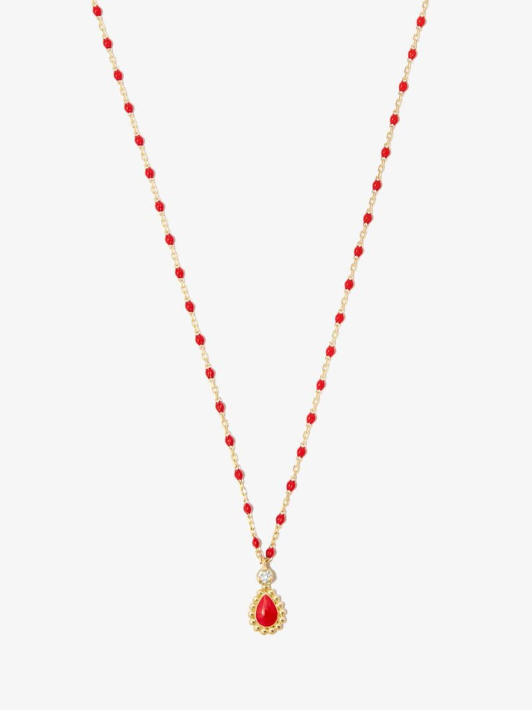18k Yellow Gold Mini Lucky Cashmere 42 Cm Beaded Diamond Necklace
