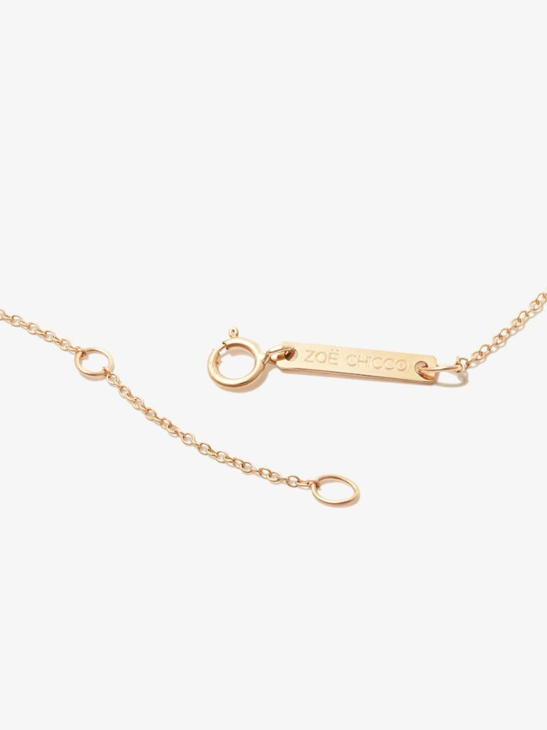 14k Yellow Gold Baguette Five Diamond Bar Necklace