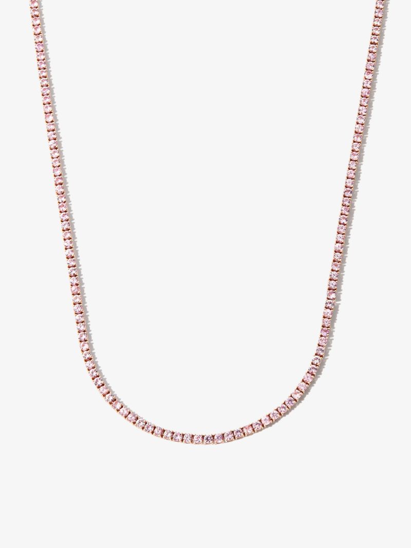 14k Rose Gold Sapphire Necklace
