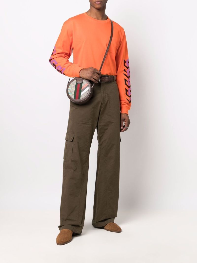 Brown Horse Racing Round Cross Body Bag