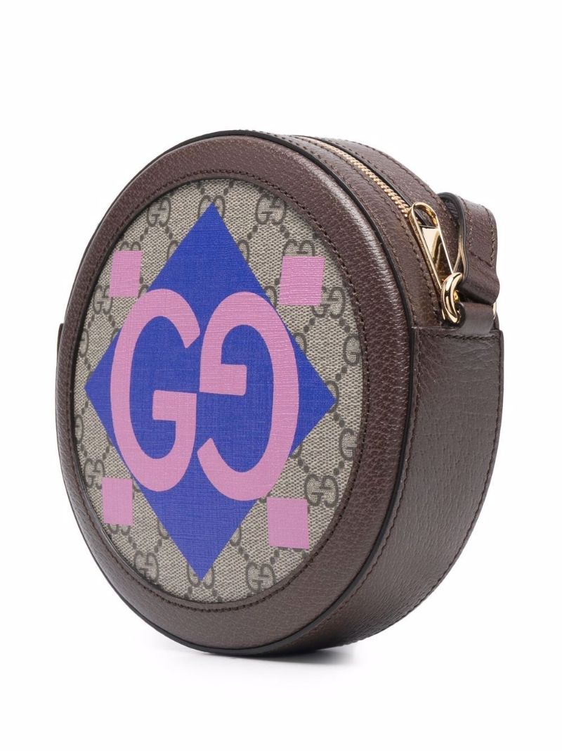 Brown Horse Racing Round Cross Body Bag