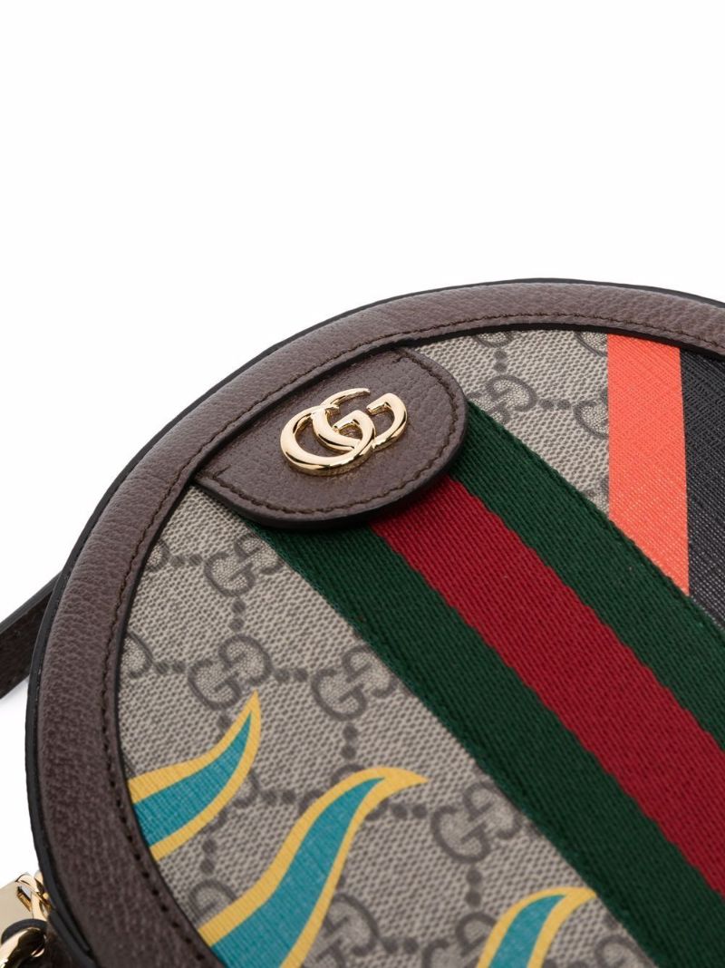 Brown Horse Racing Round Cross Body Bag