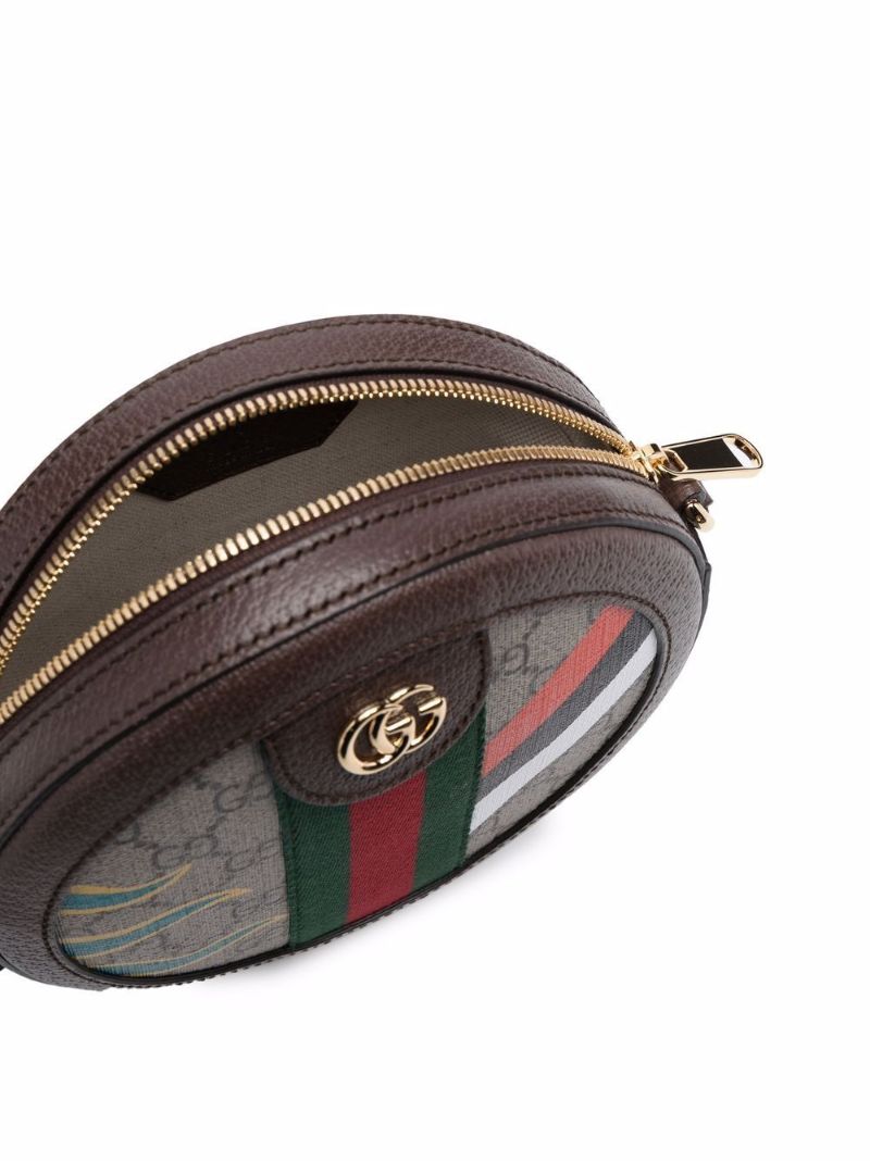 Brown Horse Racing Round Cross Body Bag