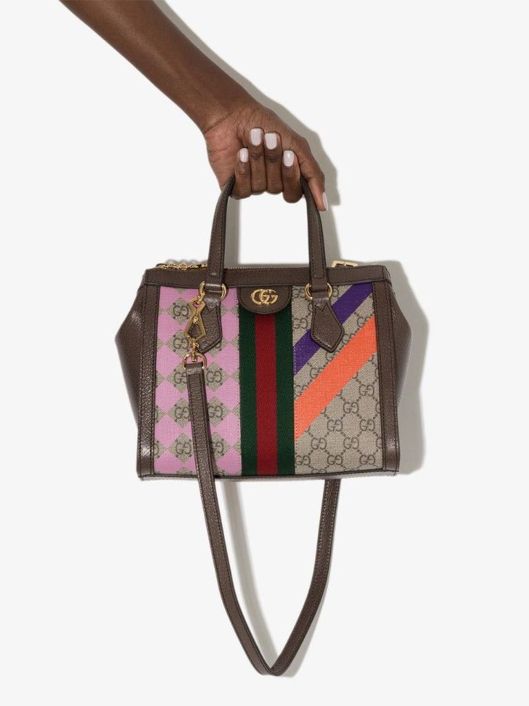 Brown Ophidia Gg Horse Racing Tote Bag
