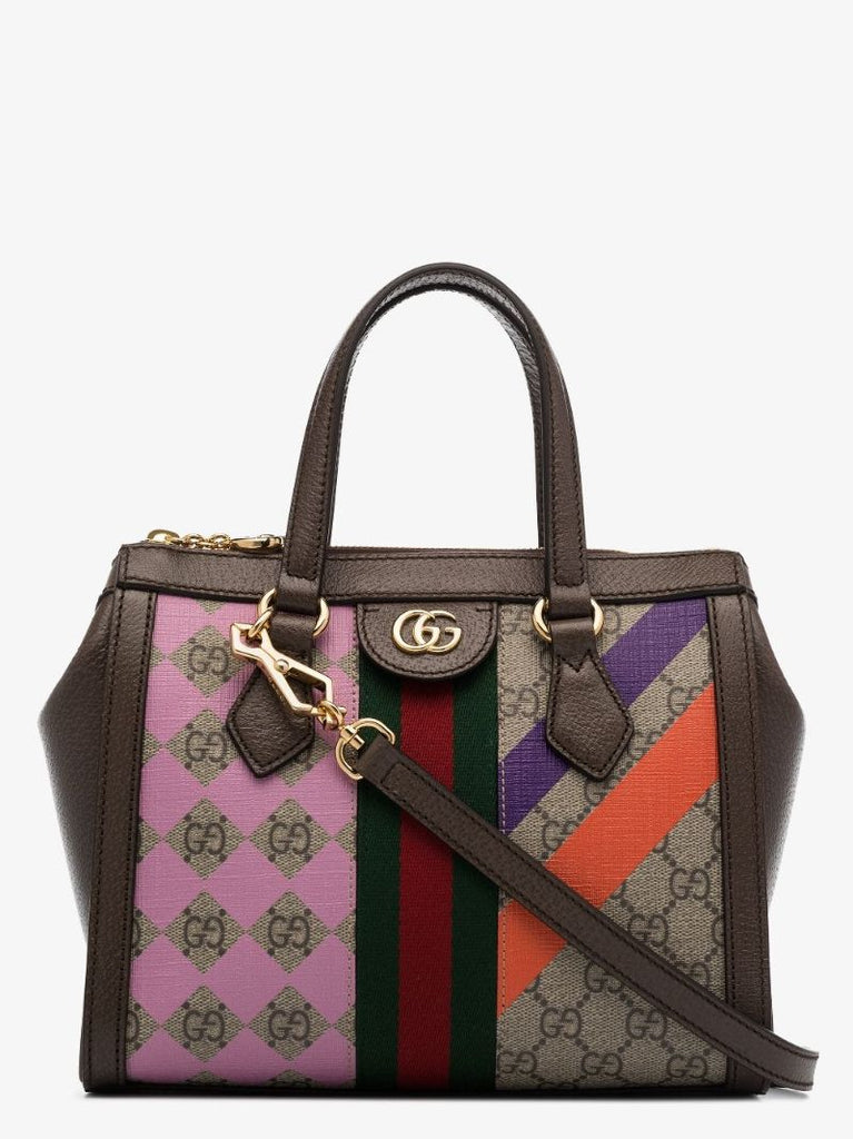 Brown Ophidia Gg Horse Racing Tote Bag