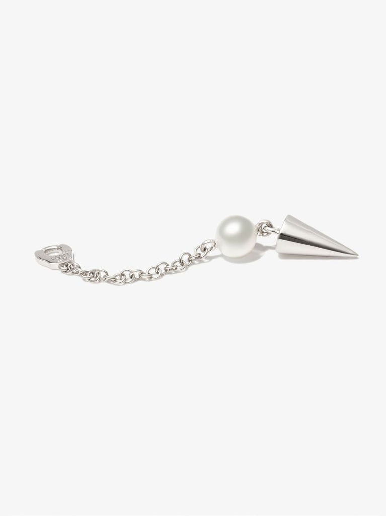 18k White Gold Short Spike Pearl Drop Charm