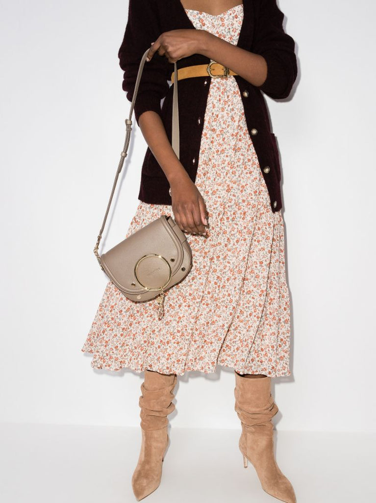 Grey Mara Leather Cross Body Bag