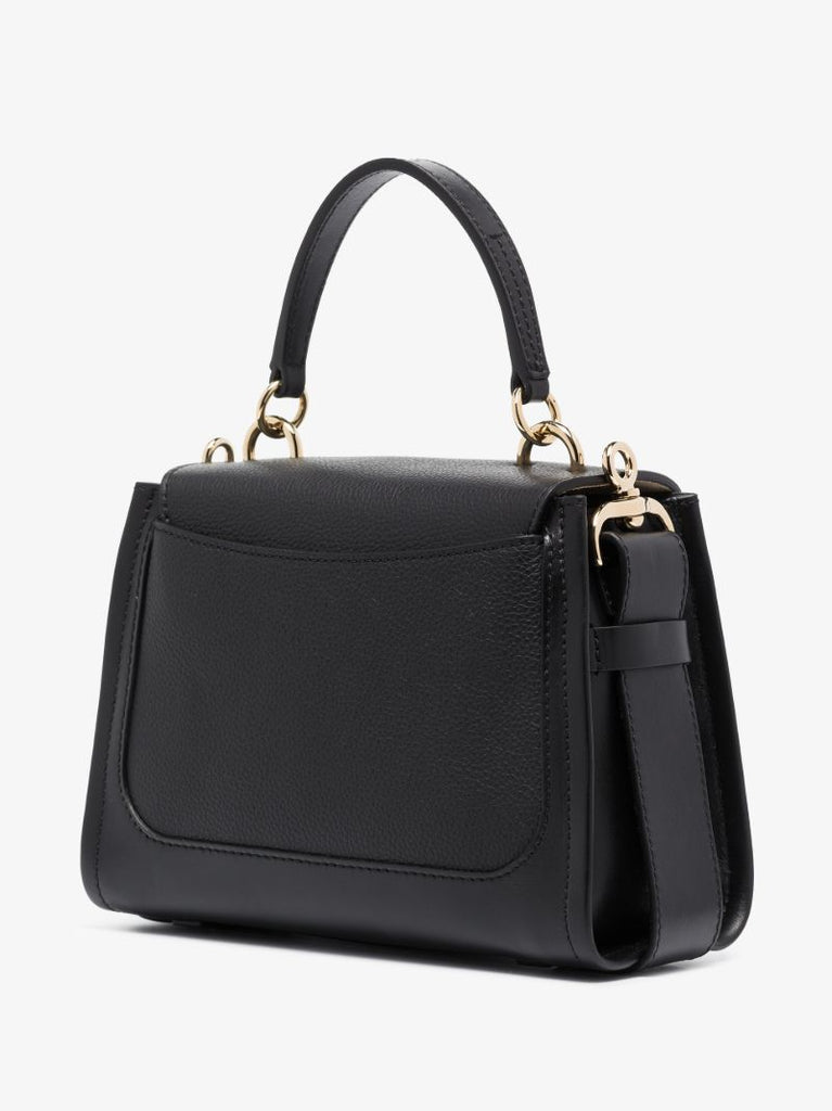 Black Tess Small Leather Tote Bag