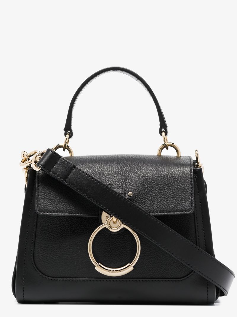 Black Tess Small Leather Tote Bag