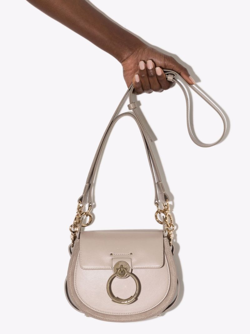 Neutral Tess Leather Shoulder Bag