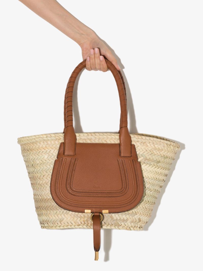 Neutral Marcie Raffia Tote Bag