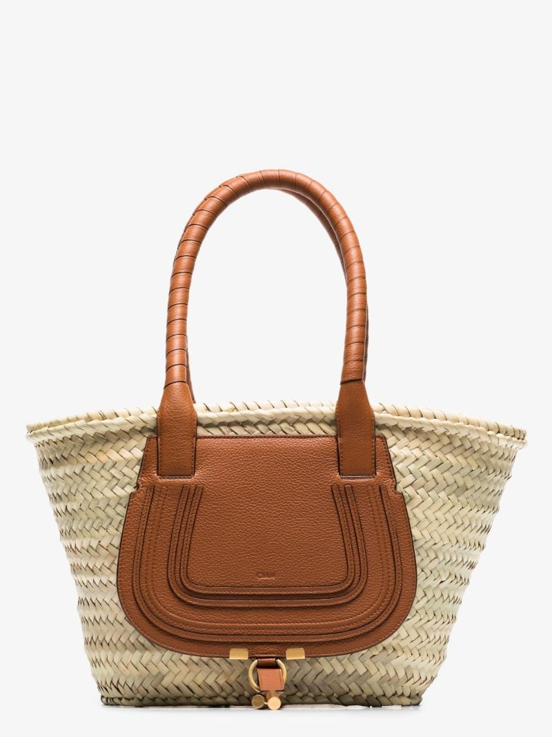 Neutral Marcie Raffia Tote Bag