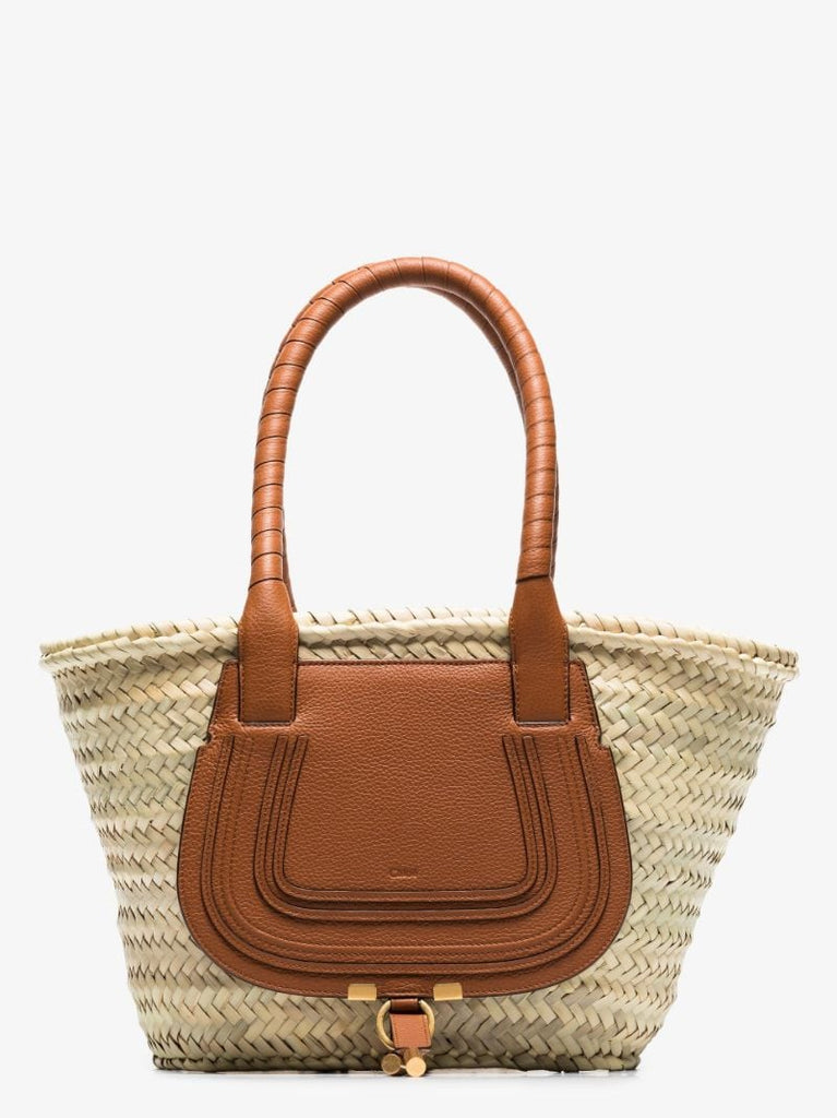 Neutral Marcie Raffia Tote Bag