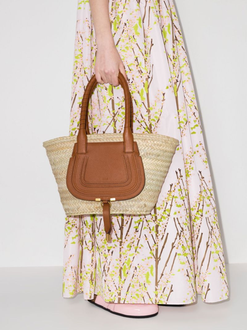 Neutral Marcie Raffia Tote Bag