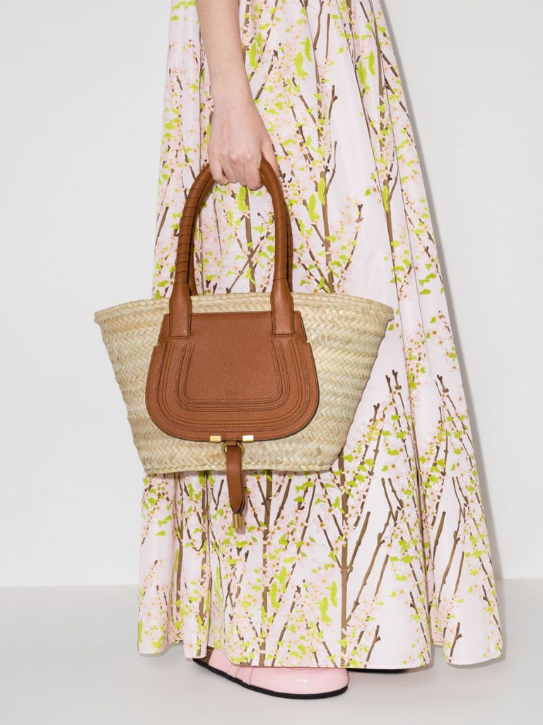 Neutral Marcie Raffia Tote Bag