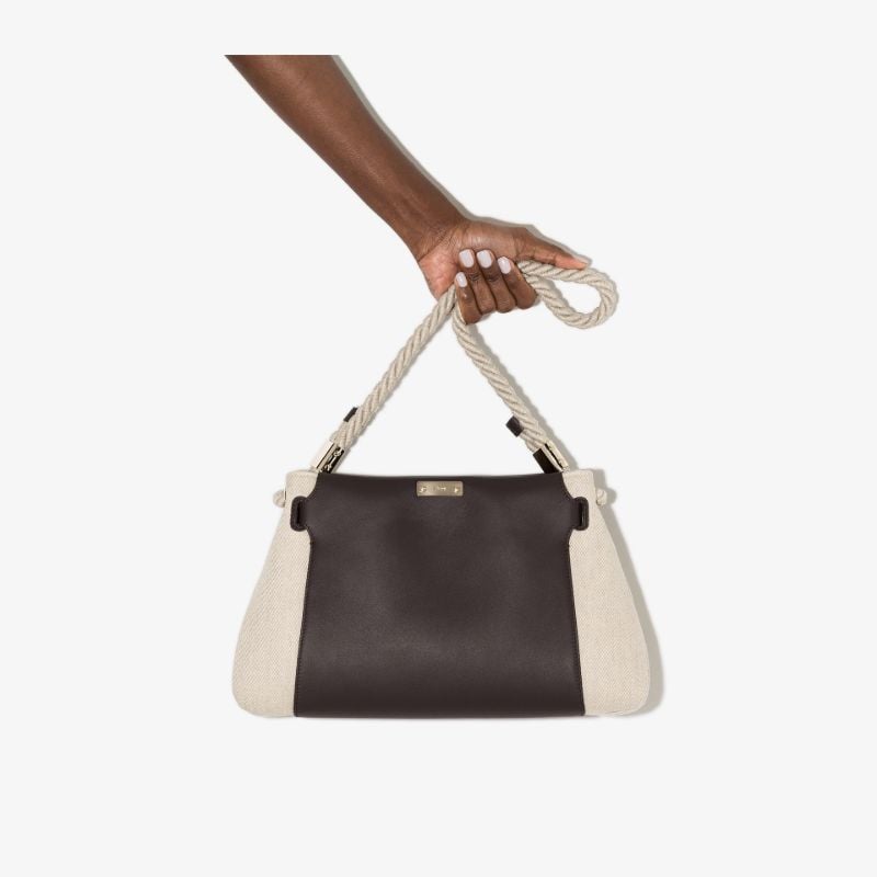Brown Key Medium Leather Shoulder Bag