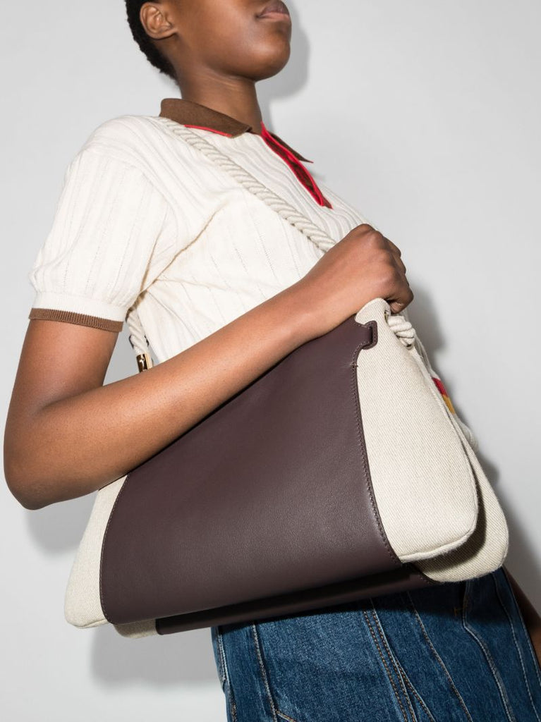 Brown Key Medium Leather Shoulder Bag