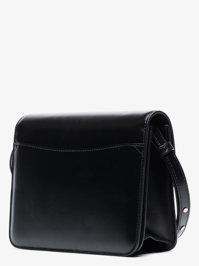 Black Kattie Leather Shoulder Bag