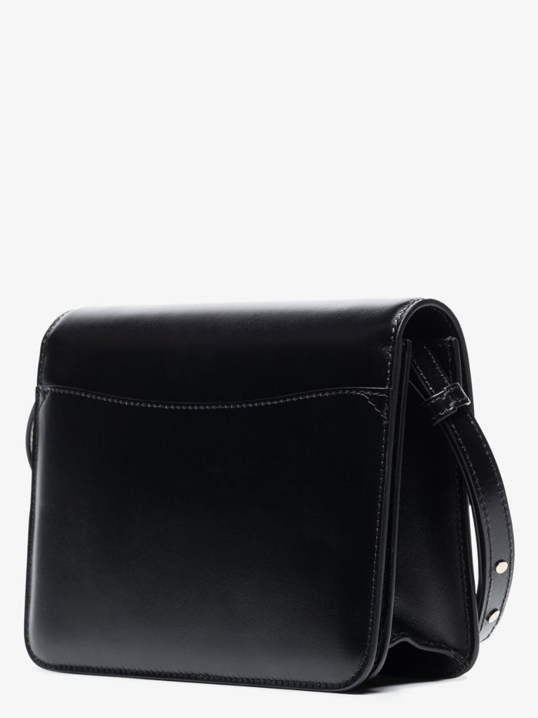Black Kattie Leather Shoulder Bag