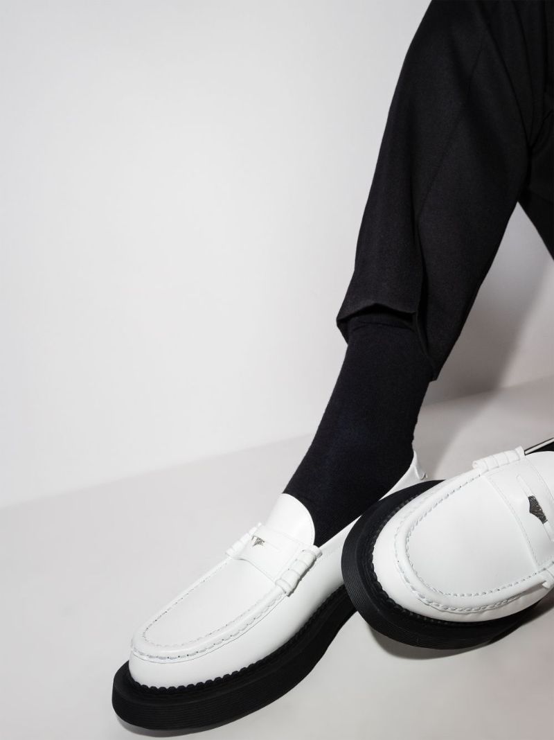 White Anthony 10 Leather Loafers