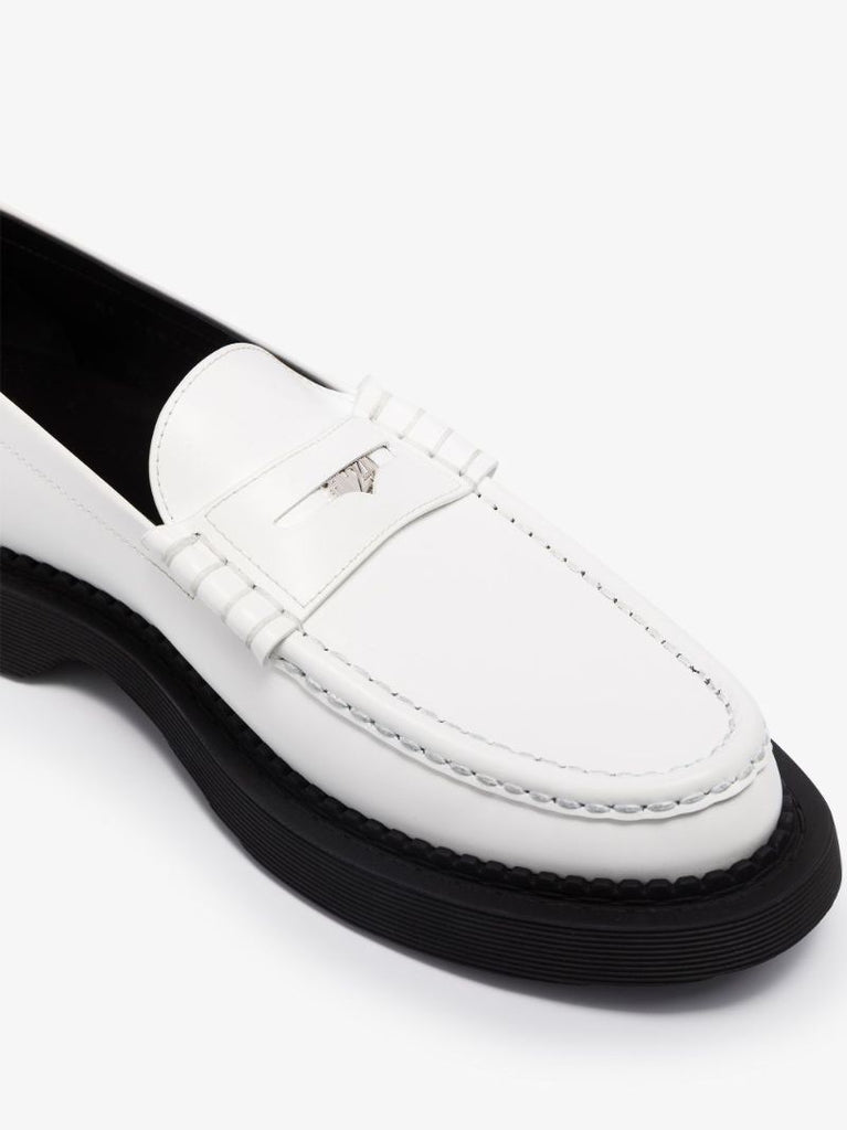 White Anthony 10 Leather Loafers
