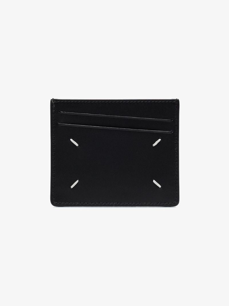 Black Four-stitch Leather Card Holder