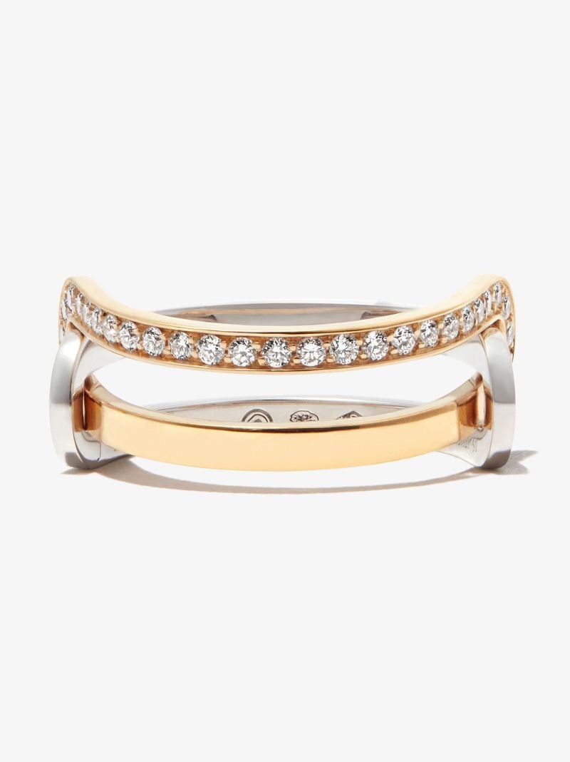 18k White and Yellow Gold Ã_x0083_â_x0080_°treintes Diamond Ring