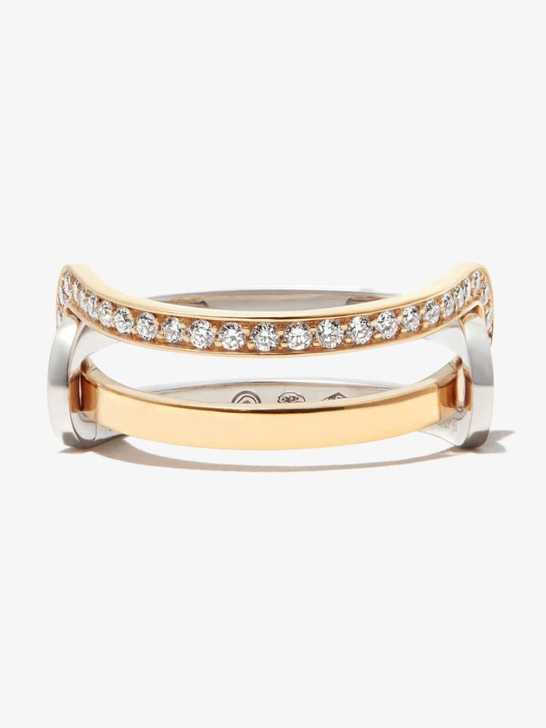 18k White and Yellow Gold Ã_x0083_â_x0080_°treintes Diamond Ring