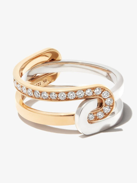 18k White and Yellow Gold Ã_x0083_â_x0080_°treintes Diamond Ring