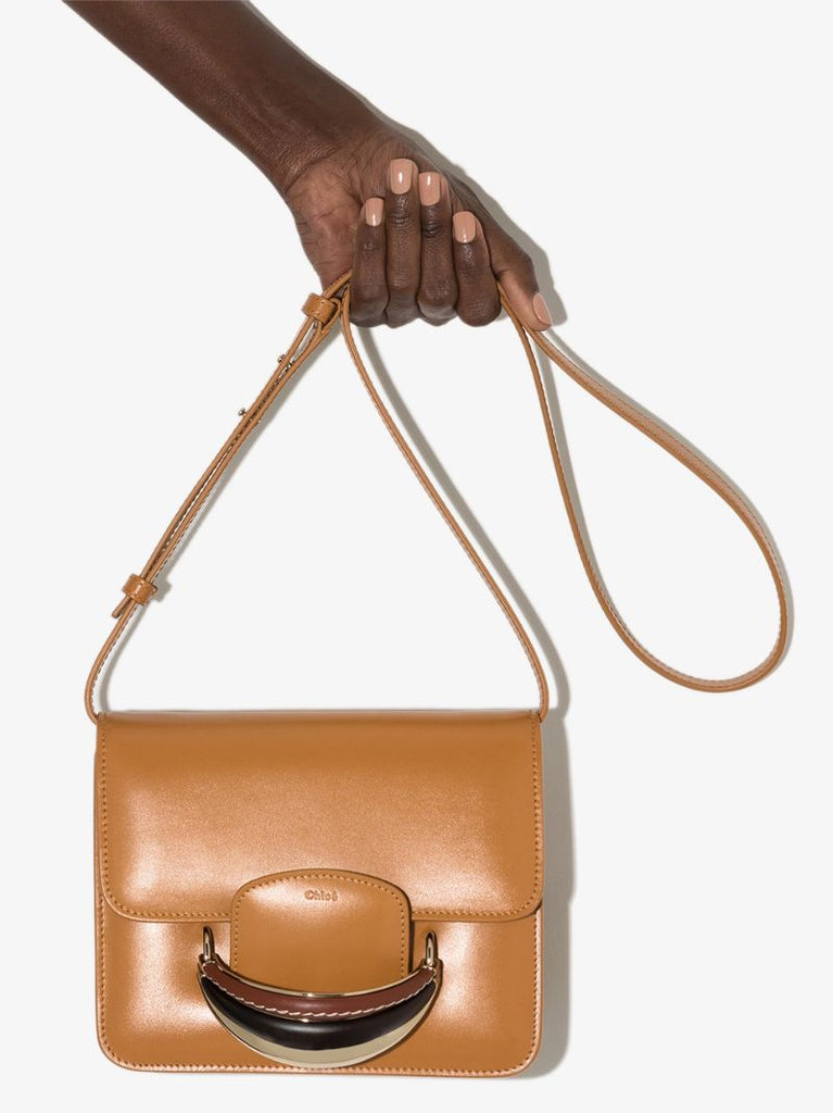 Brown Kattie Leather Shoulder Bag