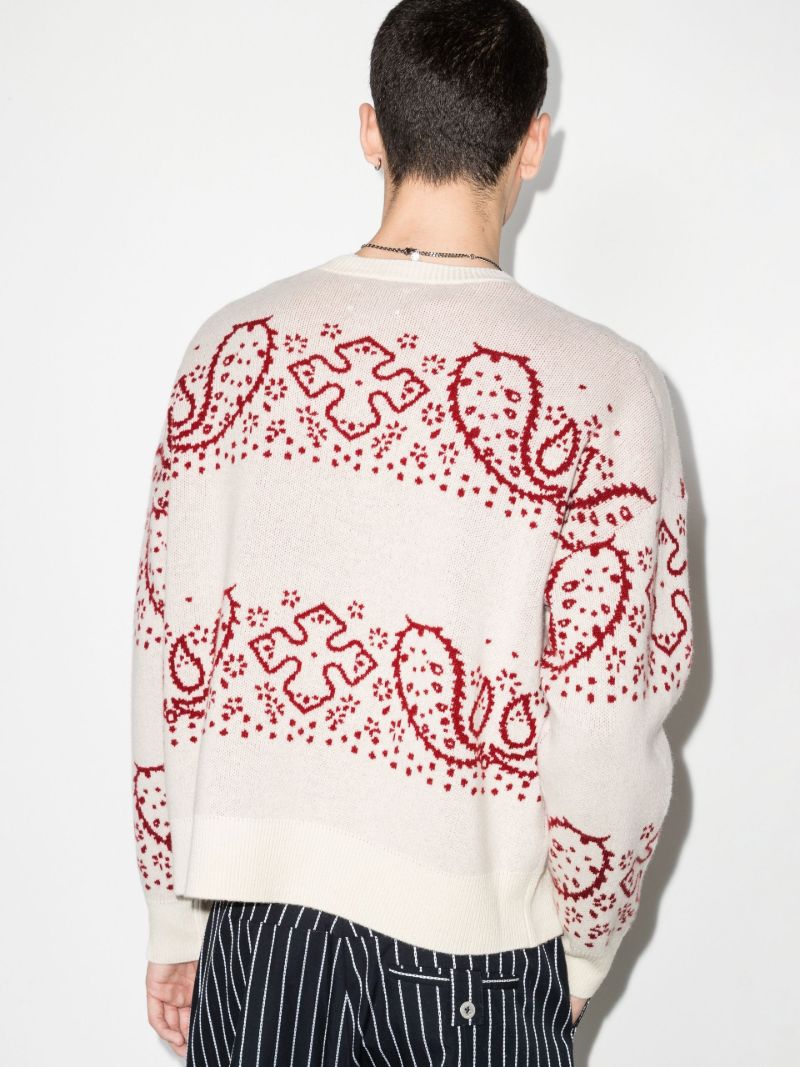Bandana Intarsia Knit Cardigan