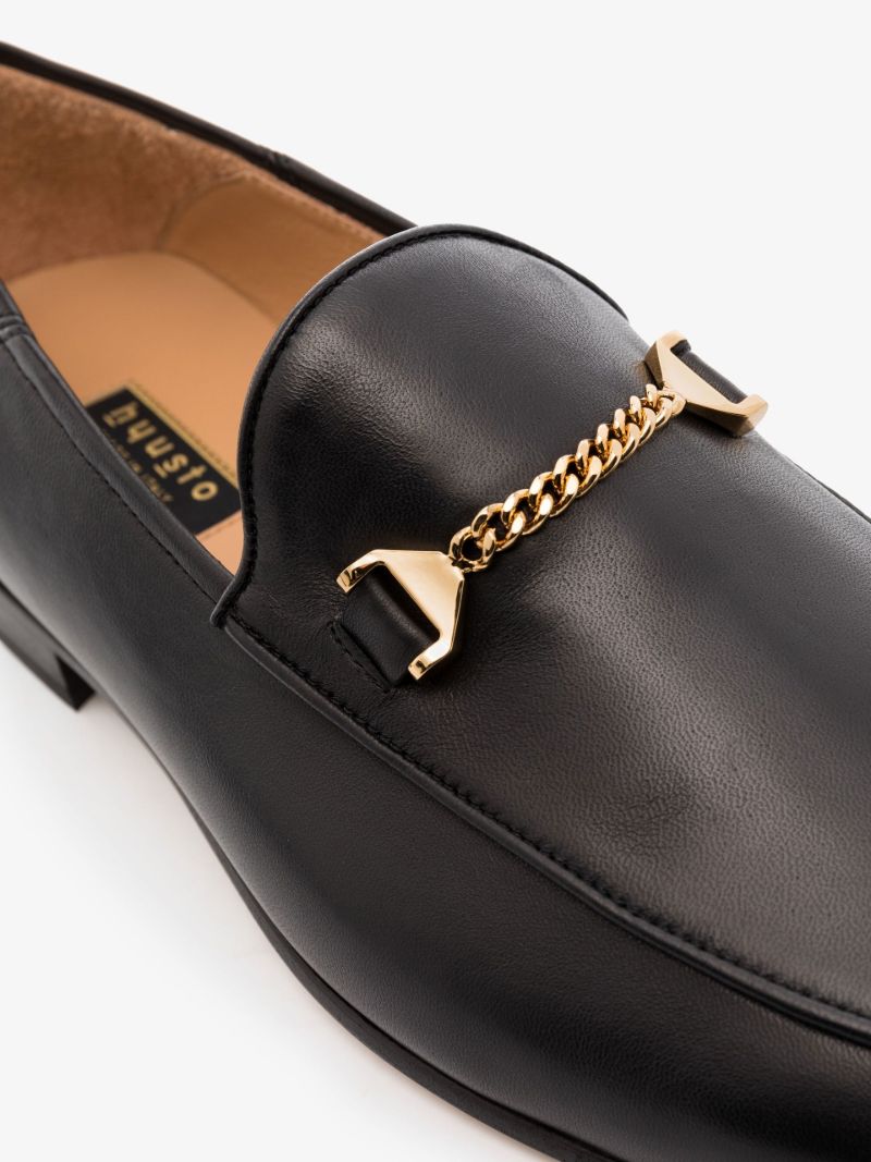 Black Debbie Leather Loafers