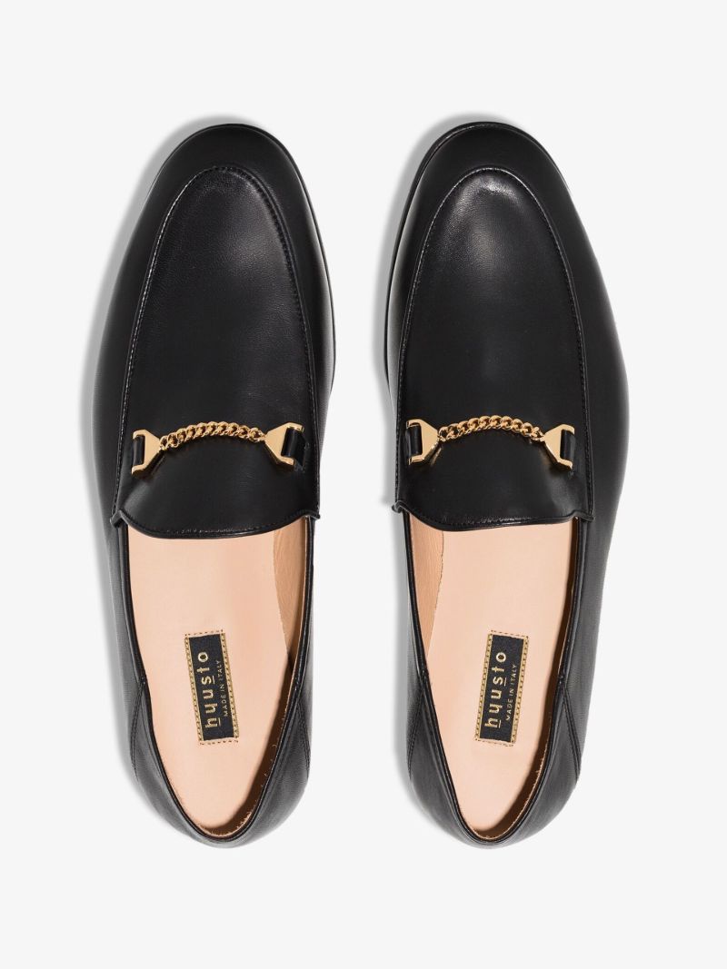 Black Debbie Leather Loafers