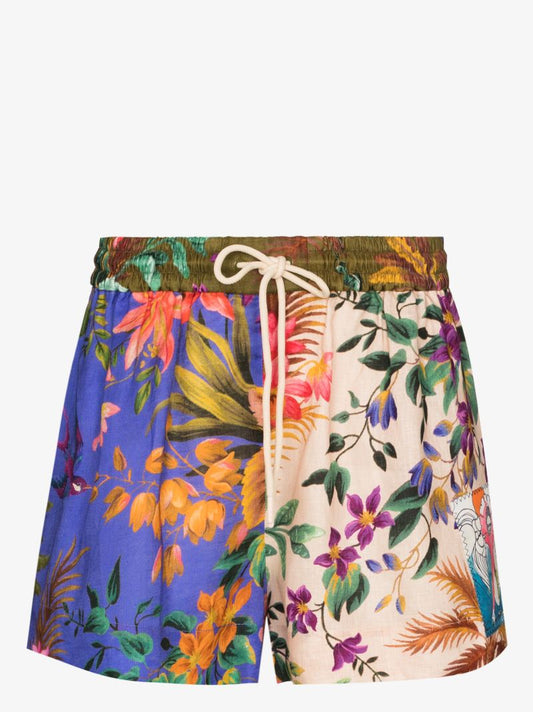 Tropicana Patchwork Linen Shorts