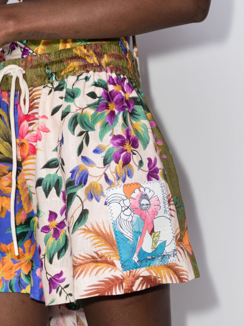 Tropicana Patchwork Linen Shorts