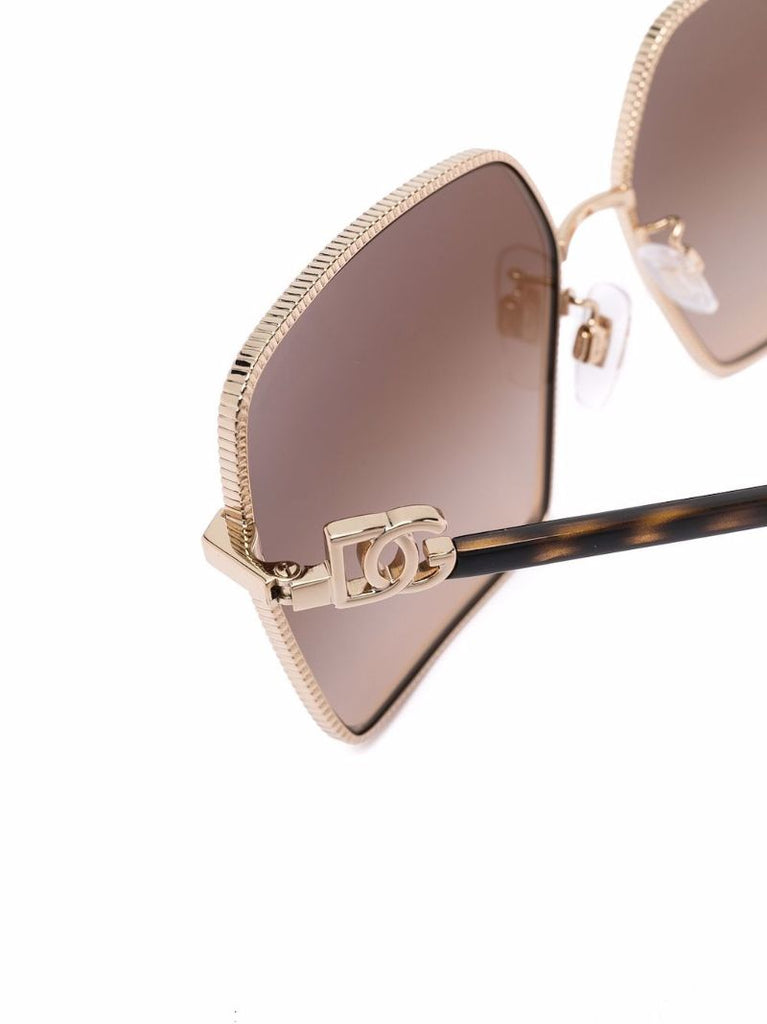 Gold-tone Square-frame Sunglasses