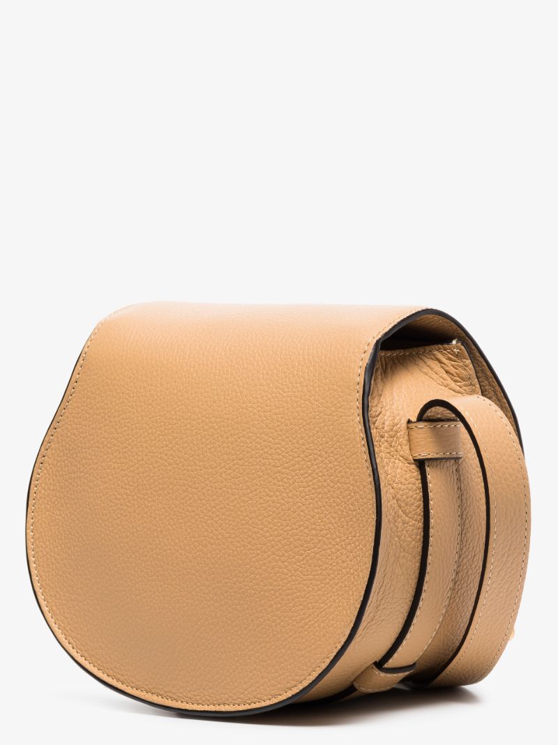 Neutral Marcie Mini Leather Saddle Bag