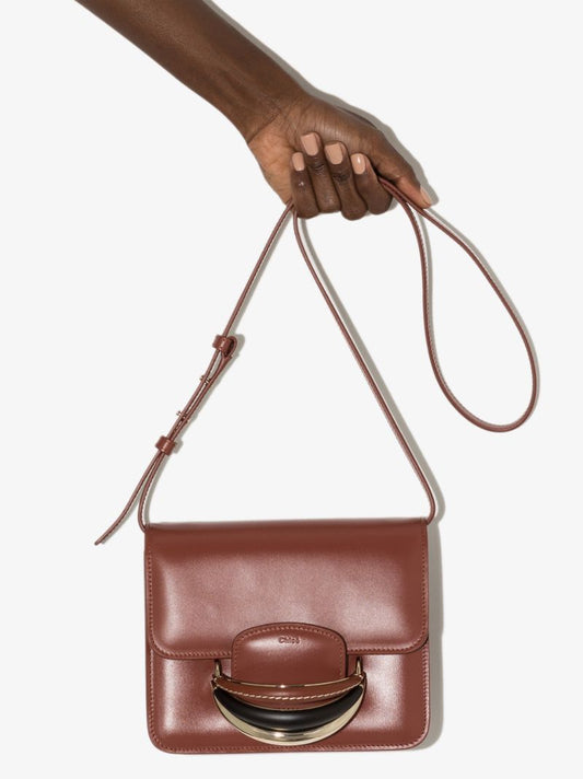 Brown Kattie Leather Shoulder Bag