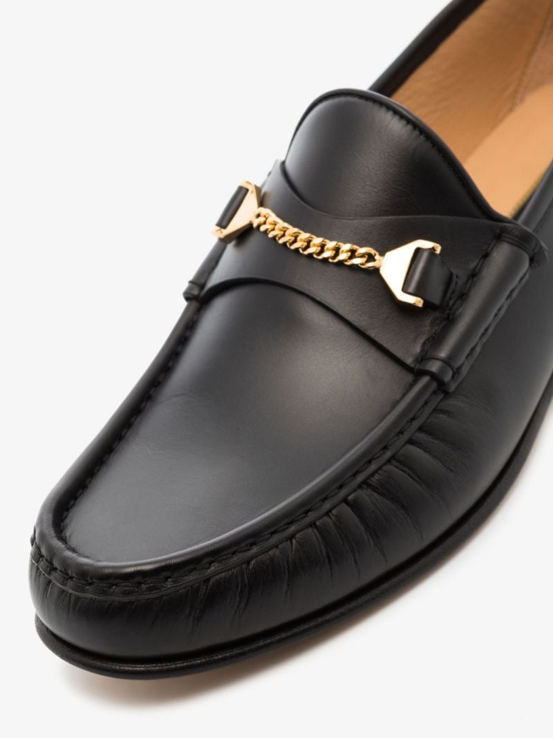 Black Mick Embellished Leather Loafers