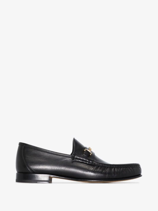 Black Mick Embellished Leather Loafers