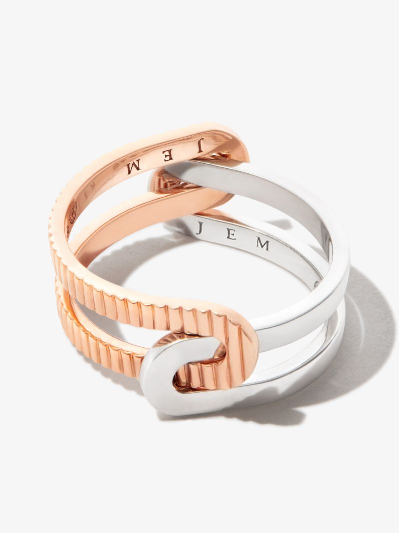 18k White and Yellow Gold Ã_x0083_â_x0080_°treintes Ring