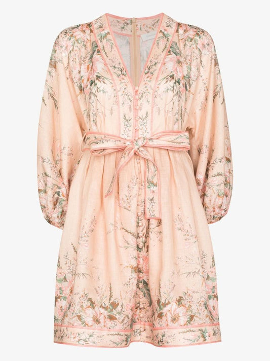 Moonshine Floral Print Mini Dress