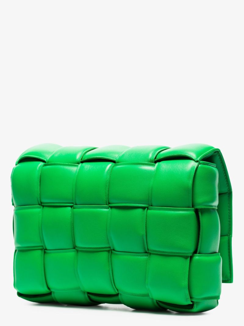 Green Padded Cassette Leather Cross Body Bag