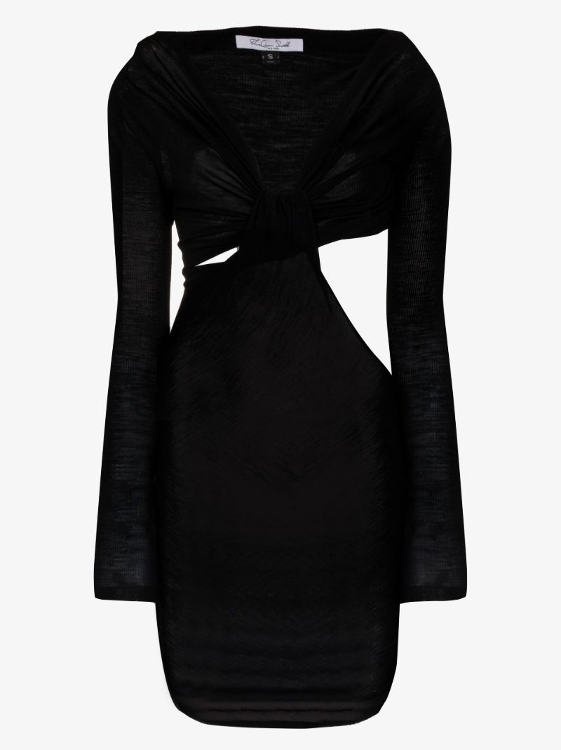 Twist Cutout Wool Mini Dress