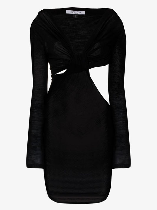 Twist Cutout Wool Mini Dress