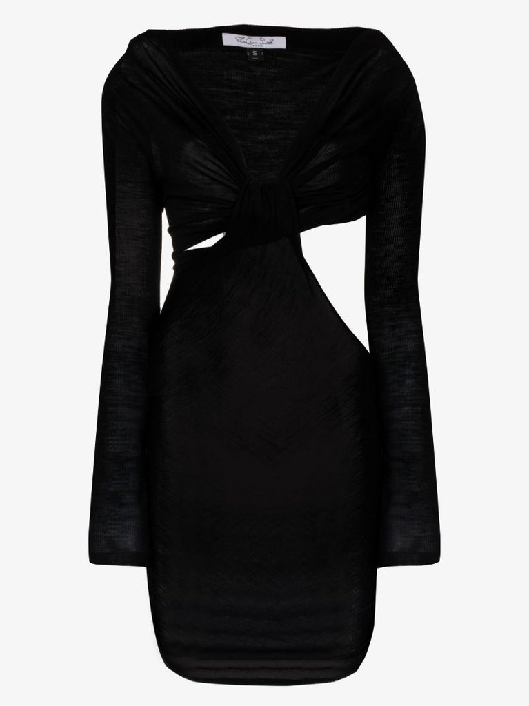 Twist Cutout Wool Mini Dress